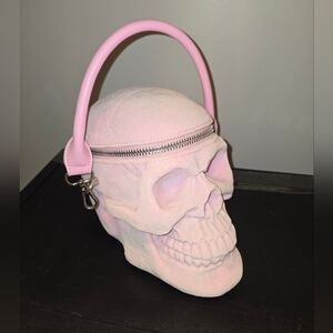 Killstar Pink Fuzzy Skull Handbag
